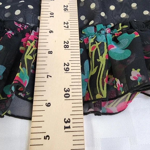 Johnny Martin Sheer Floral  Polka Dot  Print Long Sleeve Dress Size 1 - Picture 6 of 6